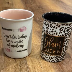 Ceramic Makeup Brush Holders (Set of 2)(EUC)